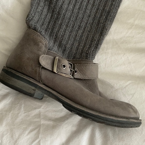 SOFTMOC Italian suede and knit slouch boots - Picture 2 of 10